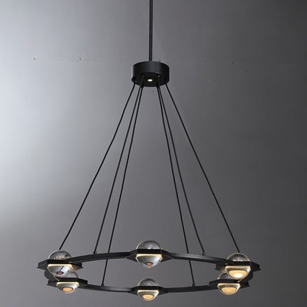عکس شاخص لوستر ۶ گوی کریستالی نئوکلاسیک مدل BL-P2477